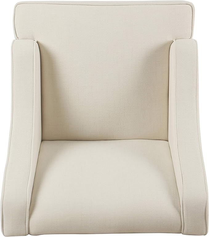 Homepop Upholstered Classic Swoop Arm Accent Chair Home DécorWarm Ivory