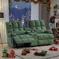 Reclining Loveseat with Rocker FunctionCat-Proof Loveseat Recliner Sofa with Phone Holder/USB/Type C RV Double Rocker Reclining Couch for Home TheaterLiving Room (Green) | Rocker Function Cat-Proo