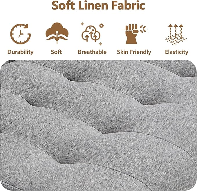 Modern Convertible Futon Sofa Bed Adjustable Loveseat Futon Couch with Metal Legs Upholstered Sofa Bed with Wood Frame Sleeper Couches for Small Compact RV Living RoomOffice (Grey-Fabric)