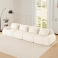 Cloud Sectional Couches for Living Room Boneless Couch Modular Sectional Sofa Modern Deep Seat Sofa with Pillows 4 Seater Comfy Floor Couch for Bedroom No Assembly RequiredWhite