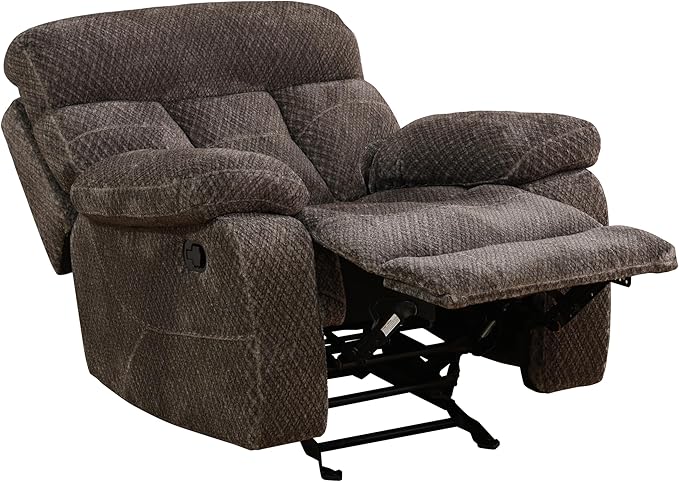 Manual Recliner SofaFlanne Reclining Living Room Furniture SetDouble Recliner Loveseat with Storage ConsoleSingle Reclining Chair for House/Office/Loft/RV/Apartment(Brown Flanne2+1)