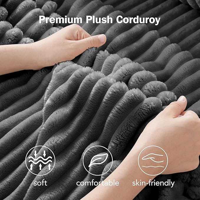 Sunny Heart 91 Plush Corduroy L Shaped Sectional Sleeper Sofa Bed with Pull Out Bed Reclining Backrest Reversible Storage Chaise USB Ports Cup Holders Tool Free Assembly Darke Grey