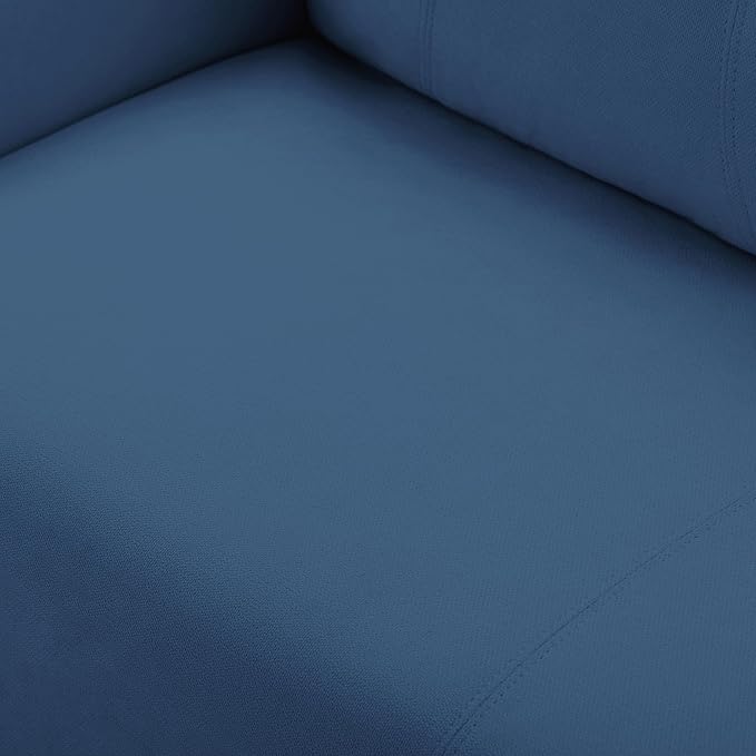 Loveseat Sofa Small Couch for Small Spaces Modern Linen Fabric 2-Seater Sofa with Solid Wood Legs Easy Assembly Apartment Couch for Living Room Office (Blue)