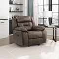Homelegance Reclining Chair Polished Microfiber Manual Glider Recliner Dark Brown