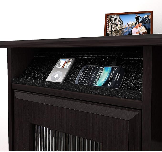 Bush Home Cabot L Shaped Desk with Hutch Corner Desk with Storage for Home Office in Espresso Oak 60W L Shaped Computer Desk
