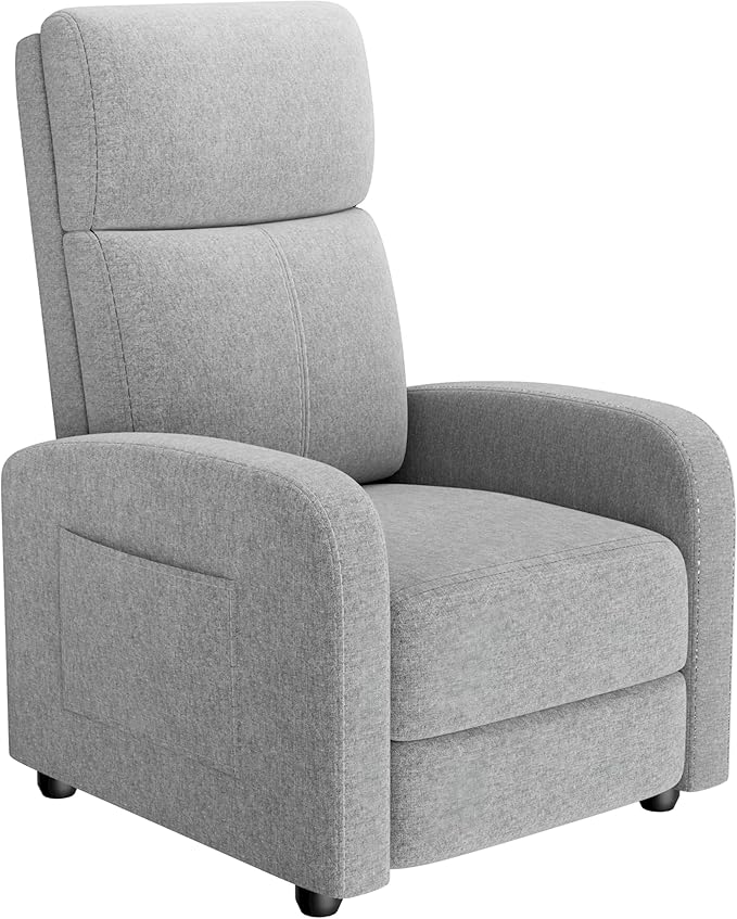 Garvee Recliner Chair for Adults Set of 2 PU Leather Lazy Recliner Ergonomic Adjustable Single Sofa Enhanced with Side Pocket Tall Back Wide Arms &amp Padded Seat Home Theater Seating for Living R