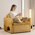 Oversized Modern Accent Chair Armchair with Cat House 36.2 W Living Room Chairs Single Sofa Chair Mid-Century Upholstered Accent Solid Wood Legs Bedroom Yellow