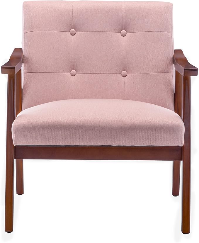Convenience Concepts Take a Seat Natalie Accent Chair 28.5 L x 27.5 W x 31 H Pearl Pink Fabric/Espresso