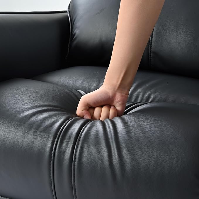 270° Power Swivel Rocker Recliner Chair for Adults – Electric Reclining Small Sofa Chair with Smooth Rocking &amp Rotation Comfortable Single Recliner for Living Room Bedroom (Black+PU)