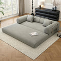 78.8 Modular Sofa Bed - 4-in-1 Convertible Design with Corduroy Fabric and High Density Sponge Removable Cover and Fixed Frame