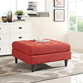 Modway EEI-2139-ATO Empress Mid-Century Modern Upholstered Fabric Large Ottoman In Atomic Red Orange