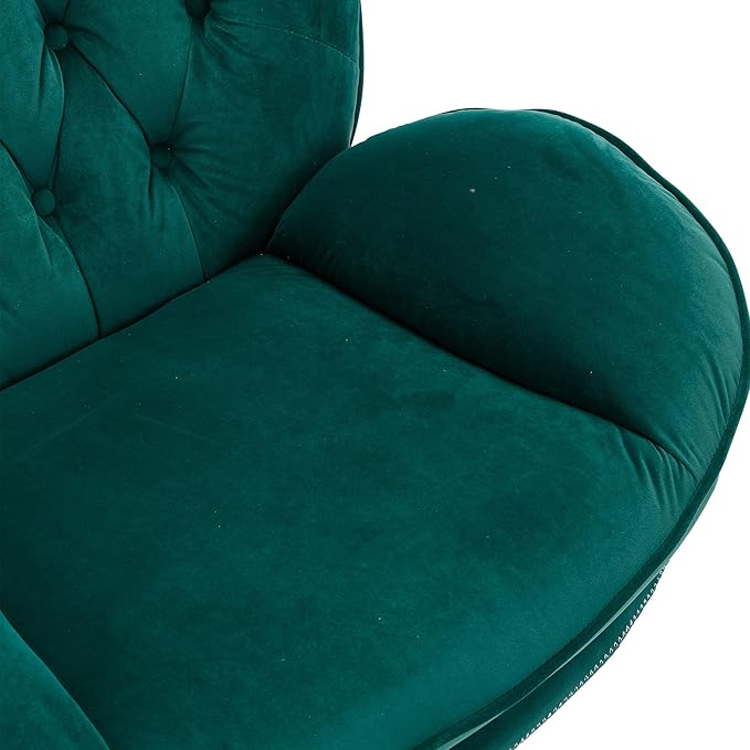 Accent Chair TV Chair Living Room Chair with Ottoman Green