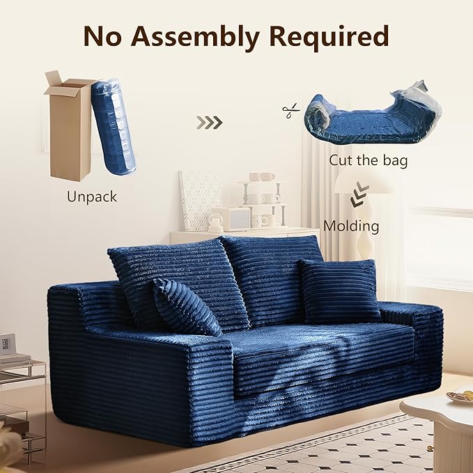 70.9'' Loveseat Sofa 2 Seater Flannel Fabric Loveseat Couches Comfy Upholstered Modern Leisure Love Seat Couch with 2 Pillow Convertible Sofa Bed for Bedroom Office Living Room