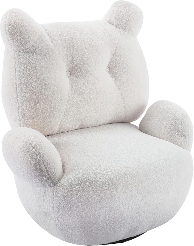 Swivel Accent Chair Short Plush Particle Velvet Armchair360 Degree Swivel Barrel Chair for Living Room Hotel Bedroom Office Lounge