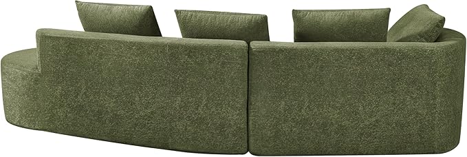 116Modern Curved Sectional Sofa with High-Density Fully Compressed Sponge and Chaise LoungePearl Upholstery2-Piece SetFully Assembled Right Hand FacingPerfect for Living Room (Green~23)