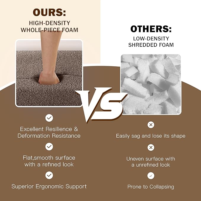 2 in 1 Convertible Compressed Sofa Bed 54'' Modern Boneless Loveseat Sleeper in a Box Floor Mattress Futon Couch No Assembly Needed Space Saving Brown 2 Pillows Full for Small Living Room