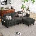 Small Sectional Sofa Couch L Shaped Sectional Grey Couch in a Box Small Couches with Ottoman 3 Seater Sofa for Living Room Apartment Dorm Office