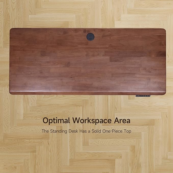 Onbrill Standing Desk 47x23.6 Inches Whole-Piece Board Rectangle Stand Up Desk with Solid Wood Desktop and Memory Controller Adjustable Height from 28-46 Inches for Home &amp Office Black Walnut