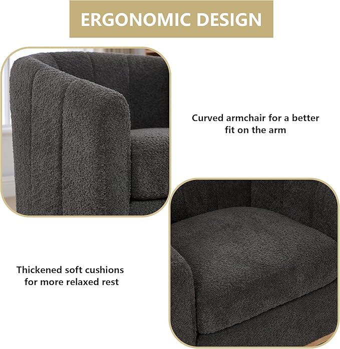 Chocolate Brown Swivel Accent Chairs Set of 2Wide Curved BackrestChenille Upholstered Swivel ChairSet of 2 Accent Chairs for Living Room