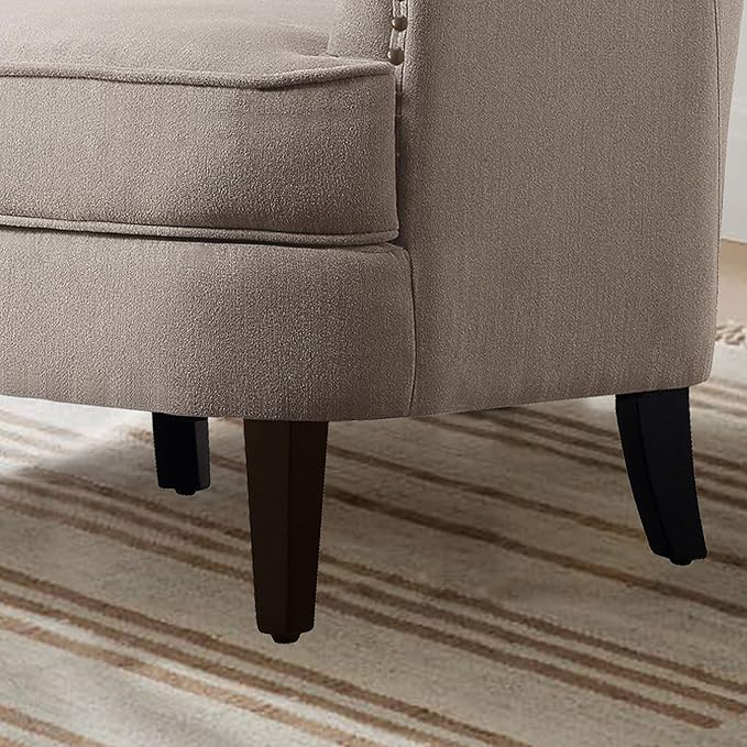 Rosevara Atlas Mid-Century Modern Accent Chair - Upholstered Tufted Lounge Arm Chair with Soft Cushion for Small Spaces