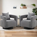 Chifee &amp Vingol 28.9 Boucle Modern Swivel Accent Barrel Chair Set of 2Gray