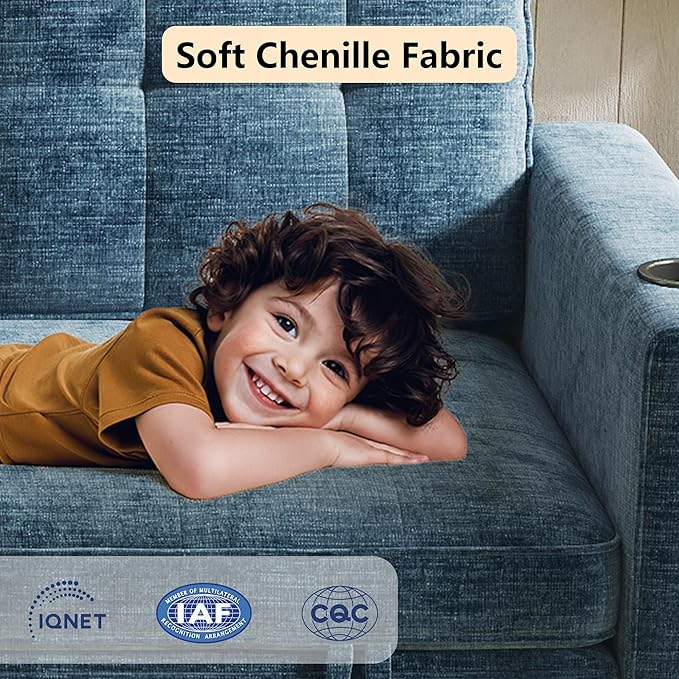 WorthFurni Convertible Sofa BedSleeper Sofa Floor Sofa Bed for Small Spaces Folding Couch Bed - Blue