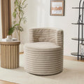 LuxenHome Swivel Barrel Accent ChairModern Upholstered Boucle Armless Chair with 360 Degree for Living Room Bedroom NurseryElegant Comfy Single Sofa Club Chair with Soft Padded ArmrestLight Brown