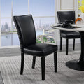 Parson Dining Chairs Set of 2 Nailhead Trim Contemporary Accent Chair for Dining Table Modern Upholstered PU Leather Chairs for Bedroom Vanity Living Room Kitchen