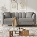 82 Inch Loveseat Sofa Modern Couch and Sofa Curved Petal Design Furniture Sturdy and Easy Installation Small Sofa for Living Room Bedroom Office and Apartment Terry Fleece Fabric Grey