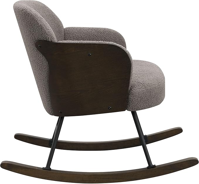 Coaster Home Furnishings - Paige - Wood - Upholstered Rocking Chair with Boucle Fabric Metal Legs and Foam Seat - Living Room or Nursery - Taupe - 602626