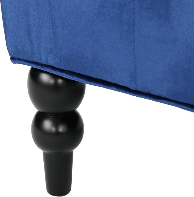 Small Velvet Loveseat Sofa Settee 50.25-inch 2 Seat Modern Victorian Sofas Couch with Buttoned Tufted Wingback Upholstered Banquette Dining Bench for Dining Living Room Hallway (Navy Blue)
