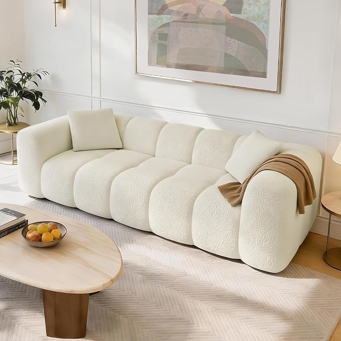 84 Boneless Couch No Assembly Required Loveseat Sofa Modern Deep Seat Cloud Couch Modern Compressed Sofa Oversized Upholstered 3-Seater for Living Room Bedroom