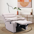 Manual Leather Recliner Chair Small Recliner Chair with Tech- Leather Lazy Boy Recliner Chair for Bedroom Livingroom RV Beige