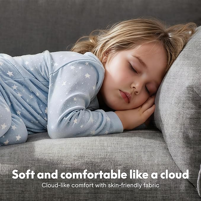 FLEXISPOT SF6 Cloud Sectional Couch for Living Room with Reversible Ottoman 100.4 L-Shaped Modular Sectional Sofa with Storage 3-Seater Comfy Sofa Couch for Apartment Chenille Gray