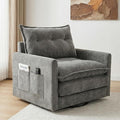 Square Swivel Chair360°Rotation Armchair for ReadingPlush Chenille Upholstered Accent Club Chair with ArmsModern Single Cloud Sofa Chair for Living Room Bedroom (1 Grey)
