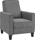 24/7 Shop at Home Mulvane Modern Recliner Chair with Push Back &amp Foot Rest Single Couch with Fabric Upholstered &amp Plastic Legs Sofa Reclinable Individual for Bedroom Living Room Home Offic