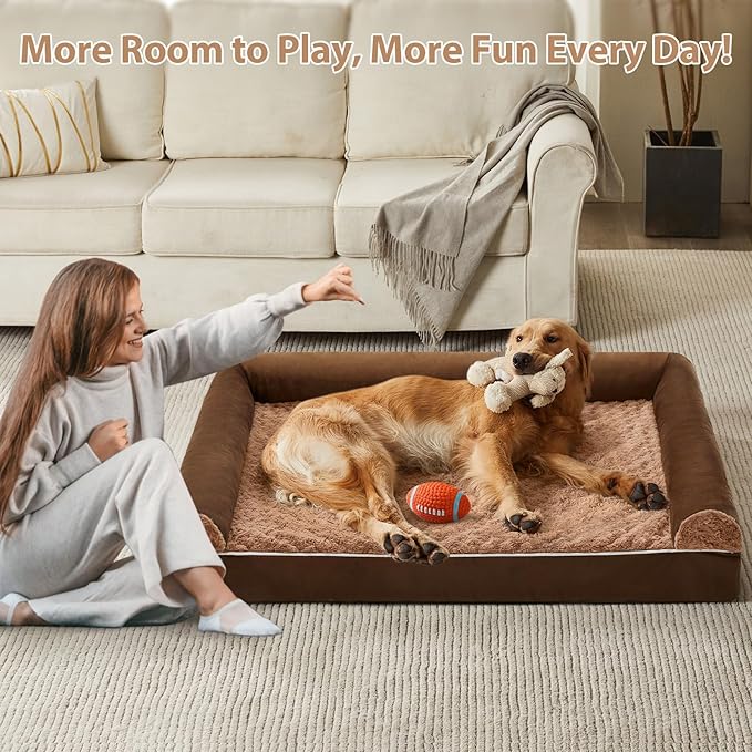 BFPETHOME Dog Beds for Large Dogs Orthopedic Dog Bed for Medium Large DogsBig Waterproof Couch Pet Bed with Removable Washable Cover