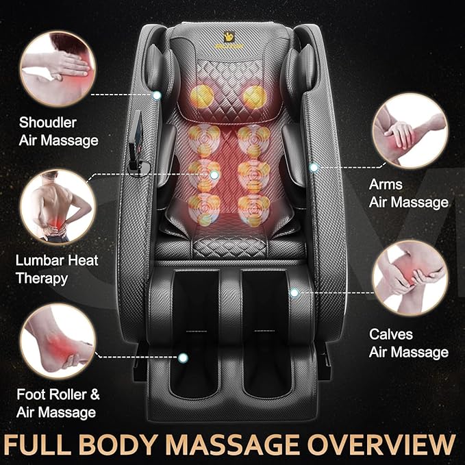 BILITOK Massage Chair Recliner with Zero Gravity with Full Body Air Pressure Speaker and Blue-Tooth Connection Easy to Use at Home and in The Office