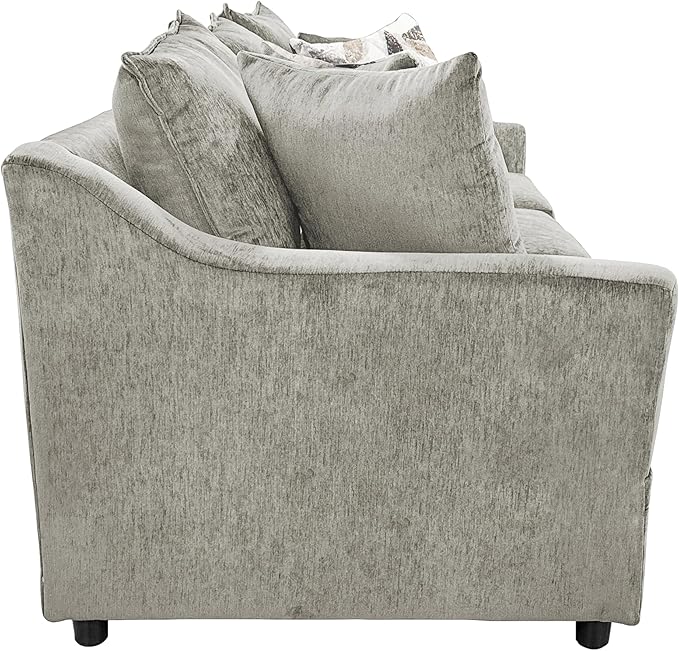 New Classic Furniture Sylvie Polyester Upholstered Sofa in Light Gray