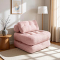 Claiks Folding Sofa Bed Boneless Chair with Pillow Sleeper Sofa with Back Support Sleeper Chair Portable Fold Out Chair Bed Comfy Foldable Mattress for Living Room Pink Single