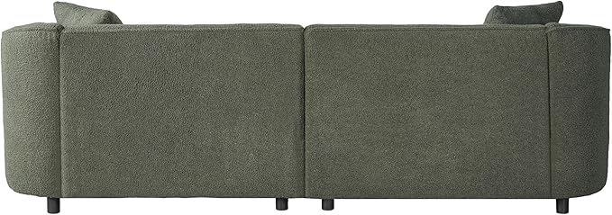 Christopher Knight Home Sabbo 87.50 Boucle Upholstered Couch Oversized 2 Seater Sofa Curved Soft Seating Lounge Sofa Chair Cozy Loveseat with Armrest Reading Sofa for Living Room Home Rest Green
