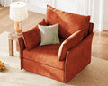 ABCASA Oversized Accent Chair Upholstered Modern Single Sofa Living Room Chair 24.5 Deep Seat Reading Chair Terracotta Orange Mid-Century Pet-Friendly Comfy Chenille Bedroom Armchair