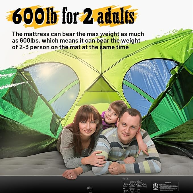 Umbrauto Air Mattress for 6-6.5 ft Full-Size Short Beds Inflatable Truck Tent Airbed with Pump Pickup Camper Air Mattress for Camping with Pillows