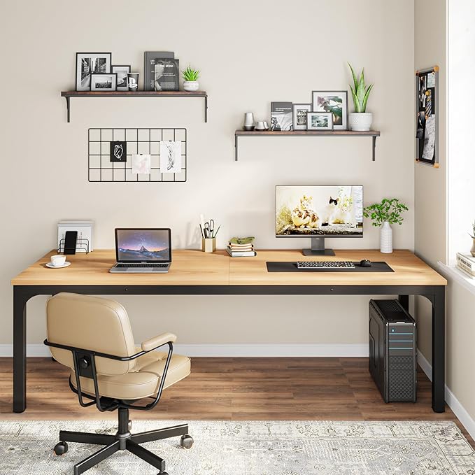 Tribesigns 78.7 Inches Extra Long Computer Desk 2 Person Desk Double Long Desk Workstaion for Home Office