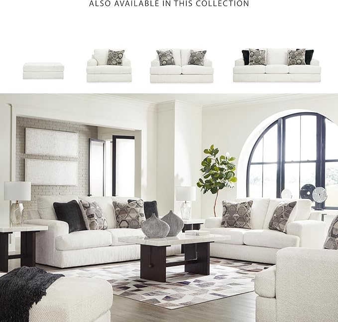 Signature Design by Ashley Karinne Coastal Loveseat with Non-skid Legs White