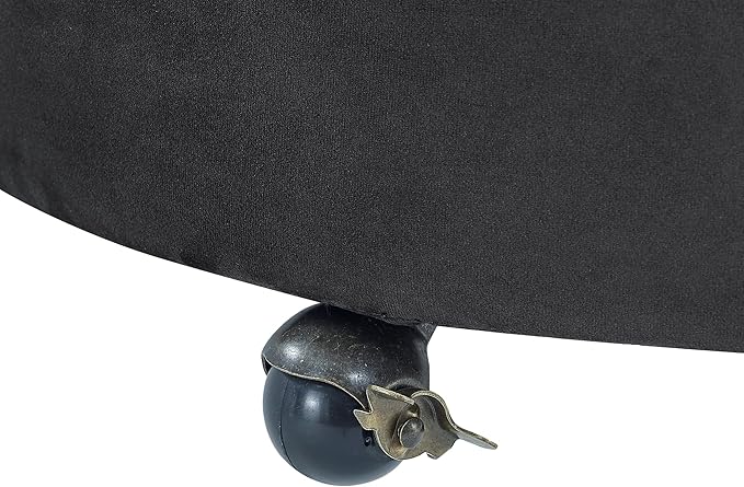 JOYBASE Swivel Barrel Chair With 3 Pillows - Round Accent Armchair Cozy Comfy Lounge Seat Modern Circle Club Sofa for Living Room Bedroom (Black Velvet)