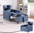 3-in-1 Convertible Chair Bed Single Sofa Bed Pull Out Sleeper with Adjustable Backrest Lounger for Living Room (Blue)