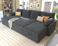 PaPaJet 110 Inch Sleeper Sofa Oversized Pull Out Couch with Double Storage ChaiseU Shape Couches for Living Room Gray