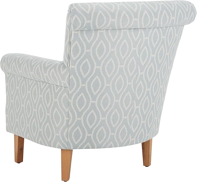 SAFAVIEH Home Collection Hazina Light Blue Geometric Ogee Club Chair