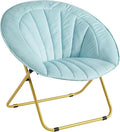 Urban Lifestyle Velvet Channel Stitch Saucer Chair Blue
